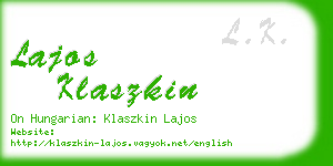 lajos klaszkin business card